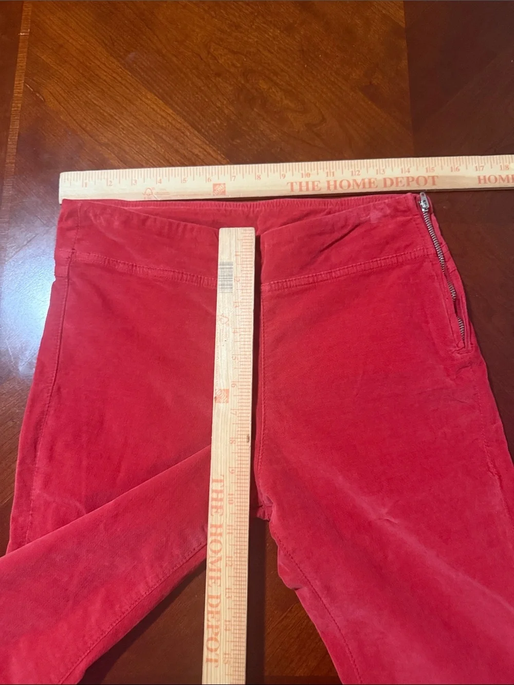 Free People Bright Red Velour Flare Pants
